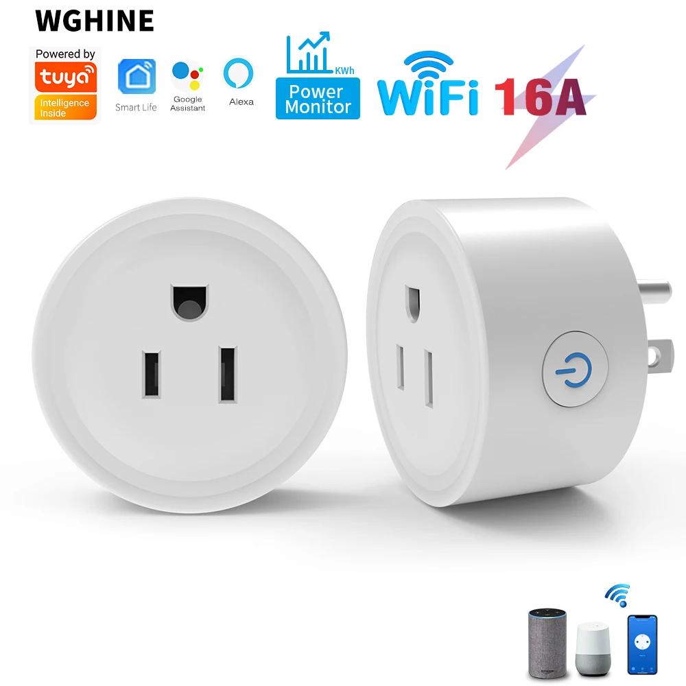 

Смарт-розетка WGHINE с Wi-Fi, 16 А, работает с Alexa Google Home