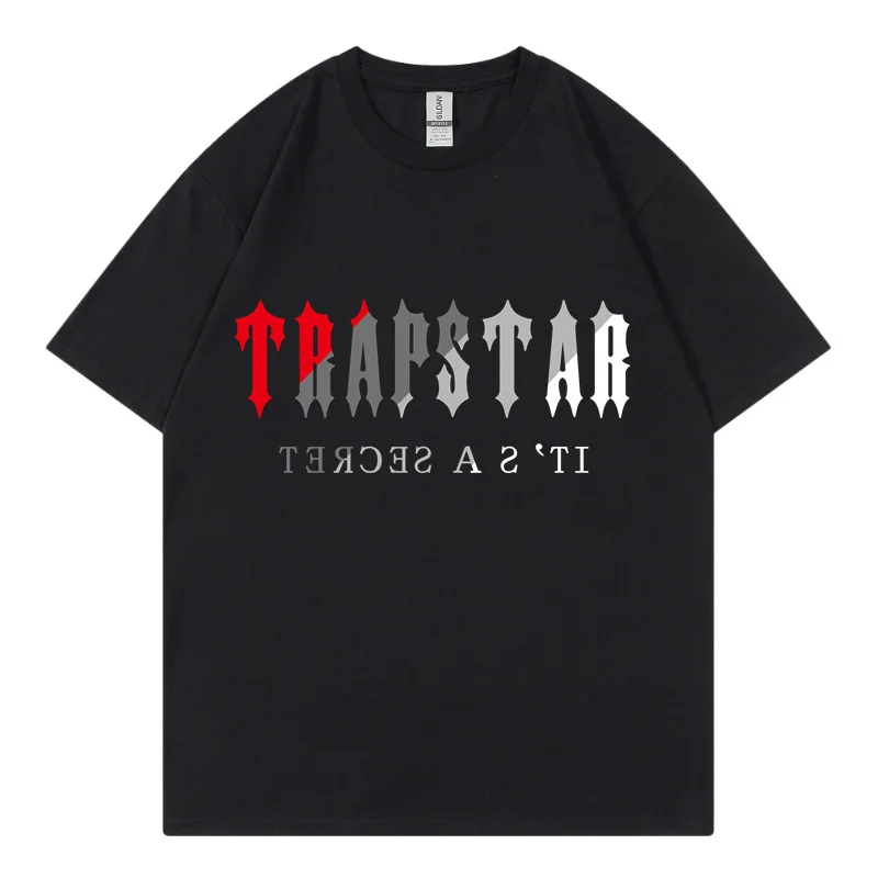 

Trapstar 2023 Summer Men T-shirt Hip hop Loose Letter Print Short Sleeve T-Shirt Harajuku Streetwear Unisex Cotton Sports Tees