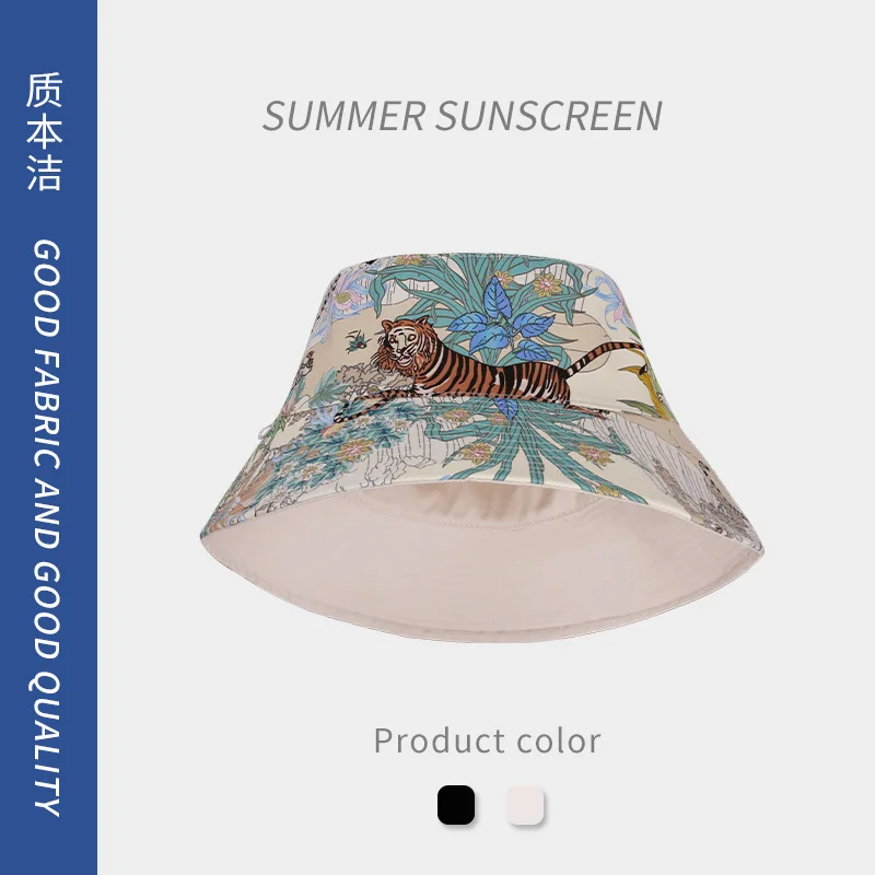 

Olokele Big Head Tiger Men Bucket Hat XL Large Bob Reversible Homme Women Unisex Panama Fisherman Caps Luxury Graffiti Sun Hat