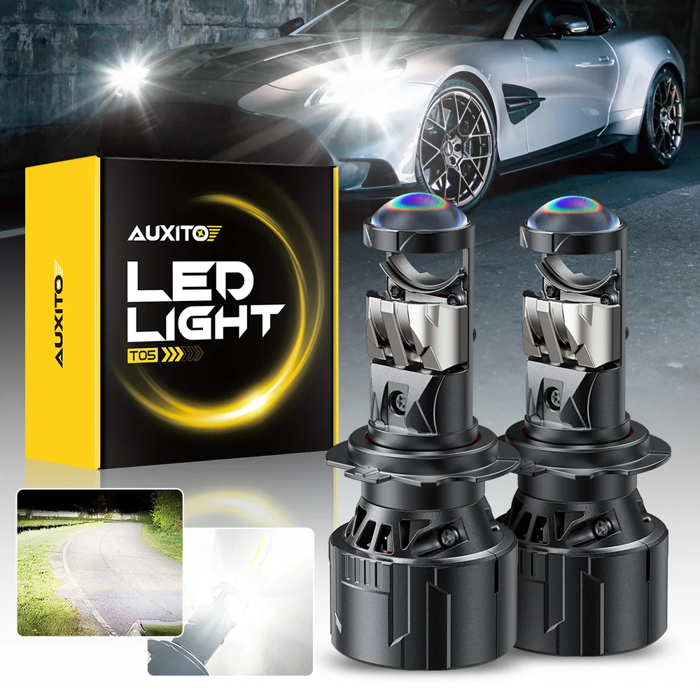AUXITO 2 шт. Mini H7 светодиодные линзы с линзами H4 9003, светодиодные линзы для проектора, фары дальнего/ближнего света Canbus Turbo, светодиодные лампы LHD/RHD 12 В Plug Play