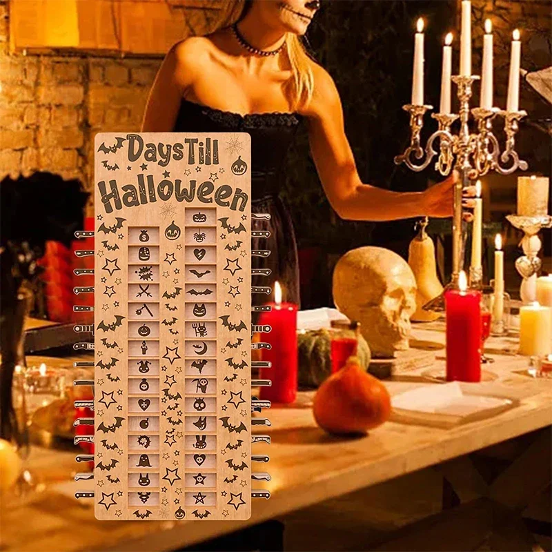 Календарь для Хэллоуина декоративные деревянные кубики тыква украшение стола