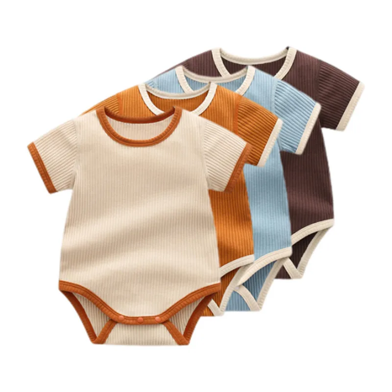 

Baby Boys Girls Bodysuits Clothes Summer Casual Solid Short Sleeves Newborn Infant Unisex Cotton Onesie Toddler & Infant Outfits