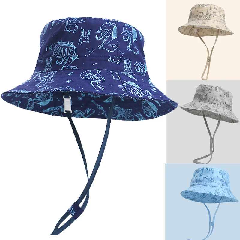 

Sun Hat Kids Boy Summer Beach Wide Brim String Caps UV Protection Outdoor Accessory For Baby Toddlers Swimming