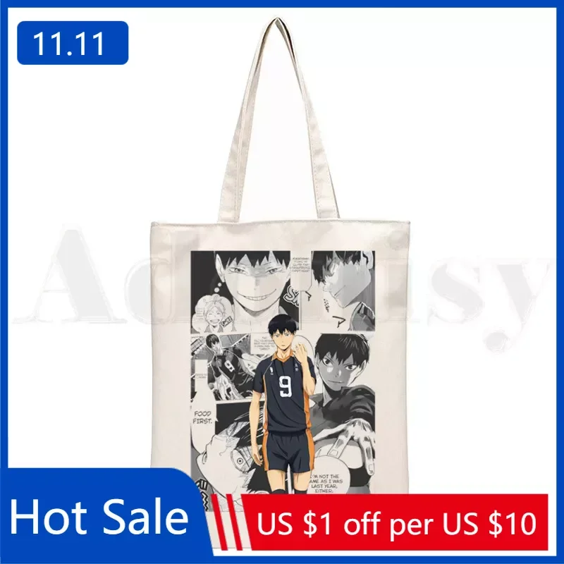 

Haikyuu Oya Oya Oya Canvas Bag Women Girls Simple Large Nekoma Japanese Manga Handbag Kuroo Shoulder Bag Tote Bookbag