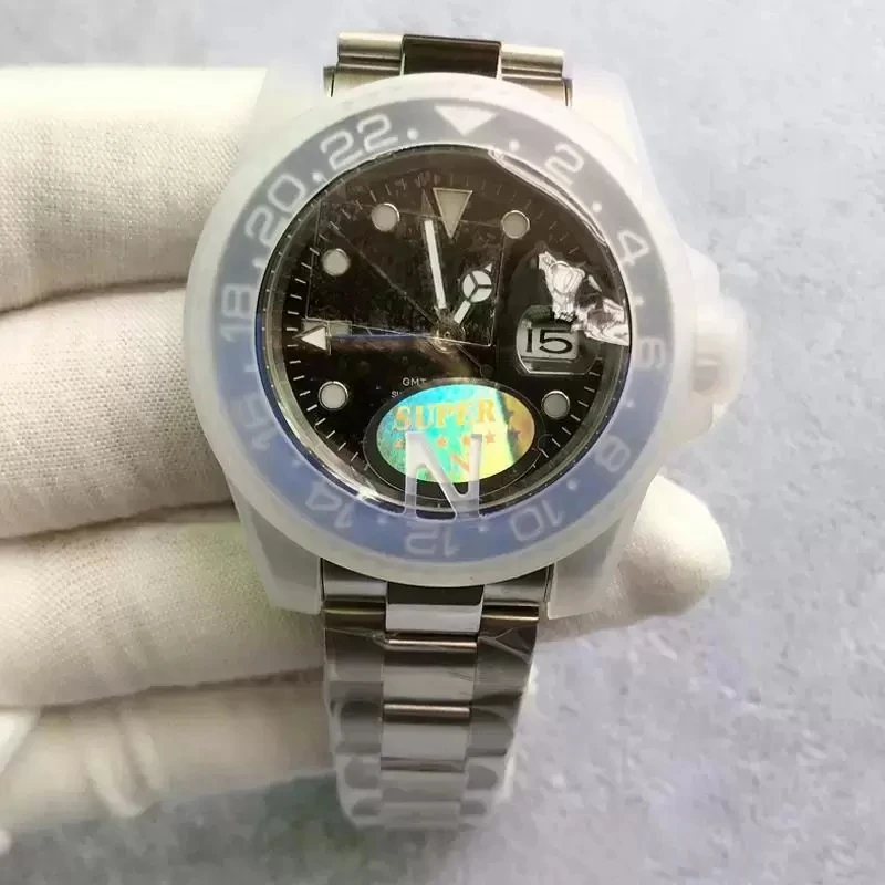 

Top V3 Version Asia ETA 2813 Movement Men Watch GMT Ceramic Bezel Sapphire Glass Mens Watches Luminous Waterproof 50M