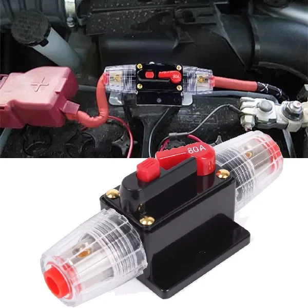 Купи Truck Circuit Breaker Self-recovery Auto Audio Fuse Holder Power Insurance for 20A 30A 40A 50A 60A 80A 100A 125A 150A за 644 рублей в магазине AliExpress