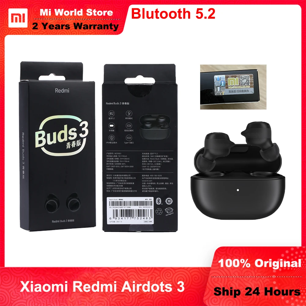 Фото Новинка! Беспроводная гарнитура Xiaomi Redmi Buds 3 Youth Version Mi True Bluetooth 5 2 с кошачьими