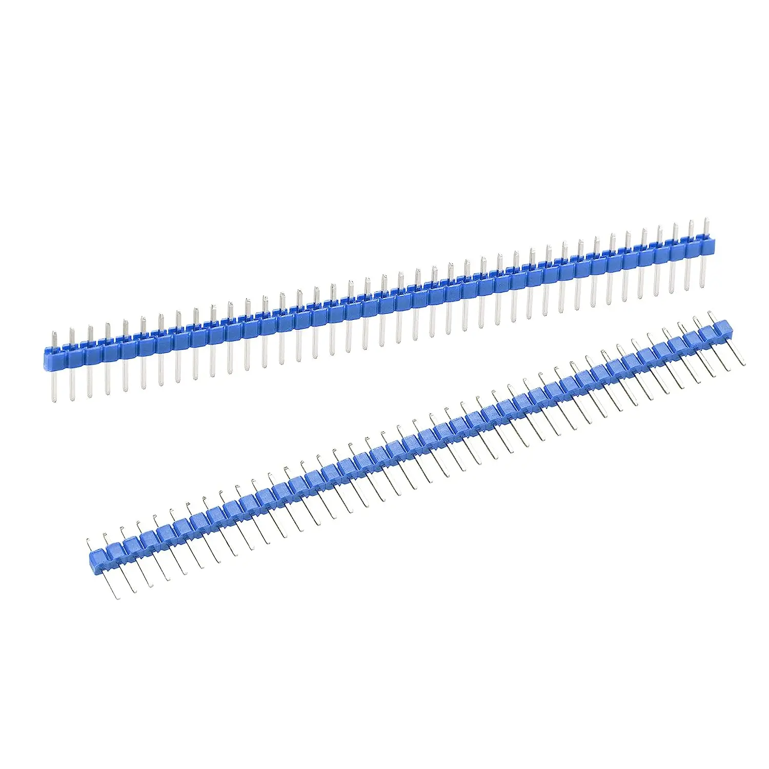 

Keszoox 20pcs Male Pin Header,40 Pin 2.54mm Straight Single Row Breakable Header Connector PCB Pin Strip,Blue