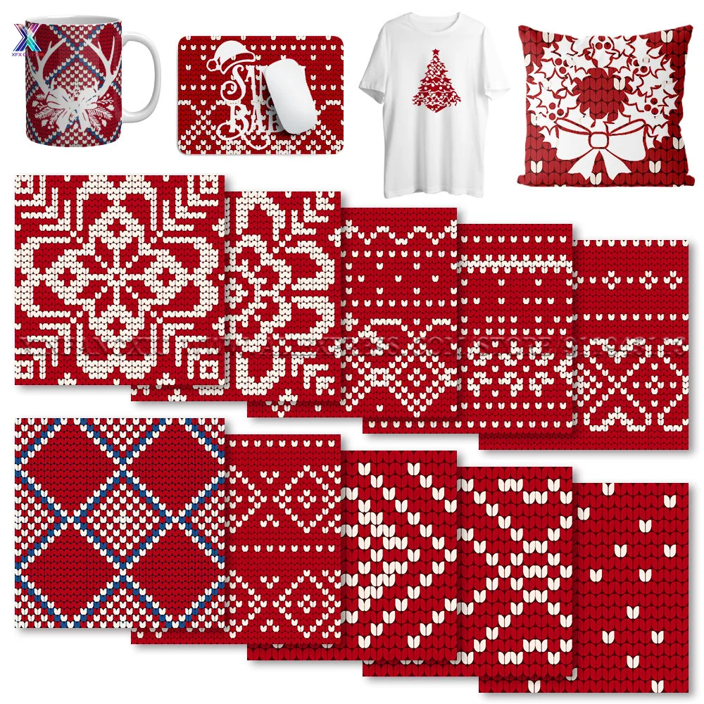 

10 шт., красные рождественские чернила для термопечати, 12 х12 дюймов