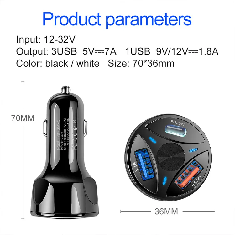 Новое автомобильное зарядное устройство USB Quick Charge 3 Port для Газель NEXT 2013 2014 2015 2016 2017