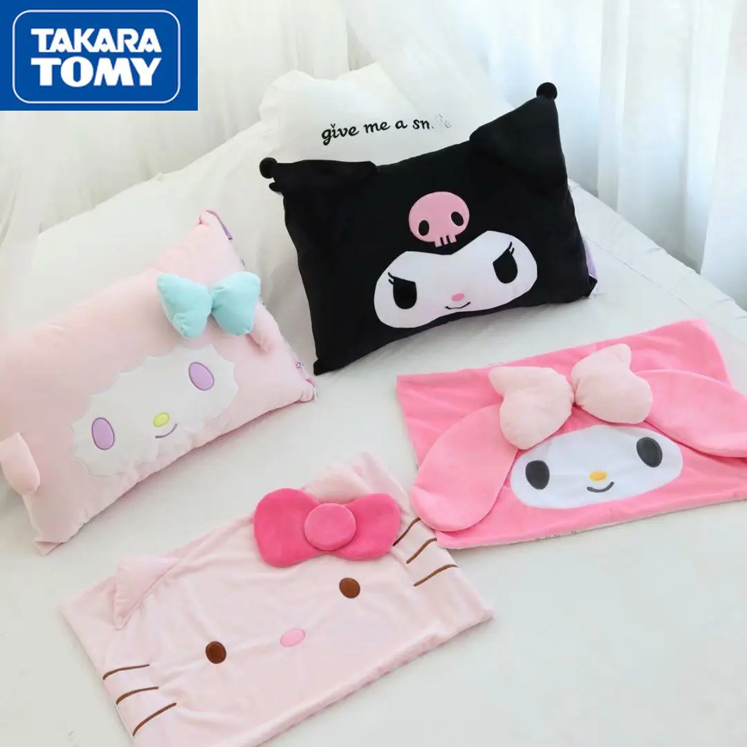 

TAKARA TOMY Cute Cartoon Hello Kitty Plush Pillowcase Single Pillow Student Pillowcase Single