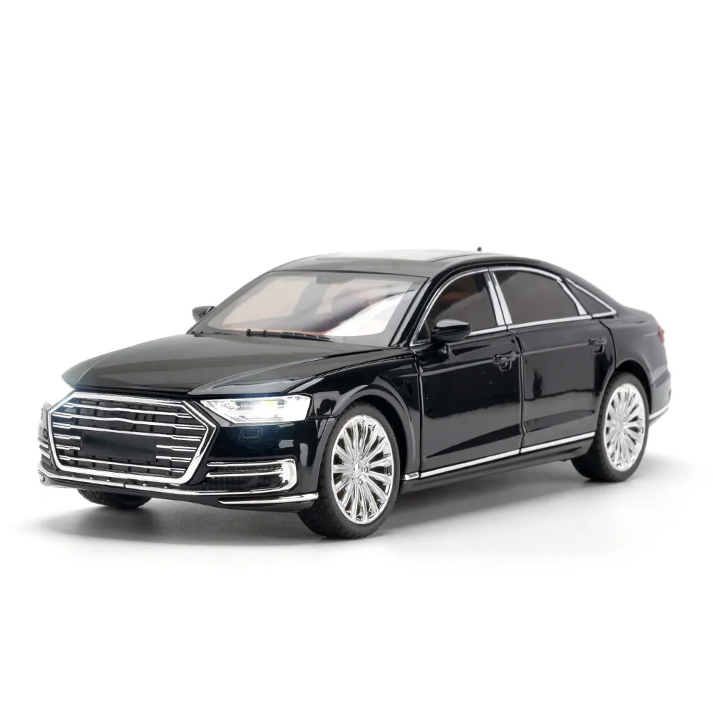 

Simulation 1:24 Scale City Diecast Audis A8 Car Metal Model With Light And Sound Vehicle Alloy Toy Collection For Boys Gifts