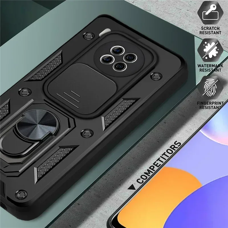 For Huawei Y9A Case Shockproof Armor Finger Holder Magnetic Metal Ring Cases Y9a 2020 FRL-22 FRL-23 Y 9A Y9 A Cover