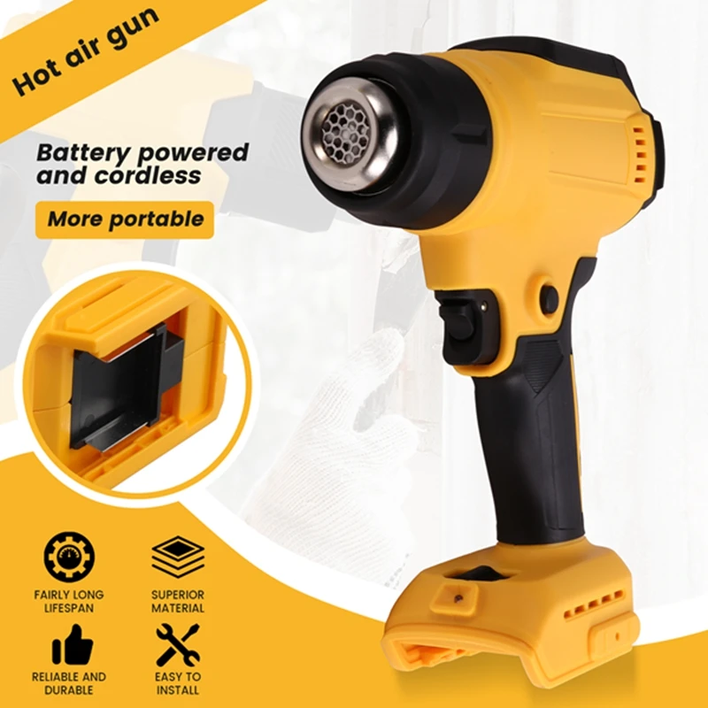 Беспроводной тепловой пистолет для аккумулятора Dewalt 20 В с регулируемой