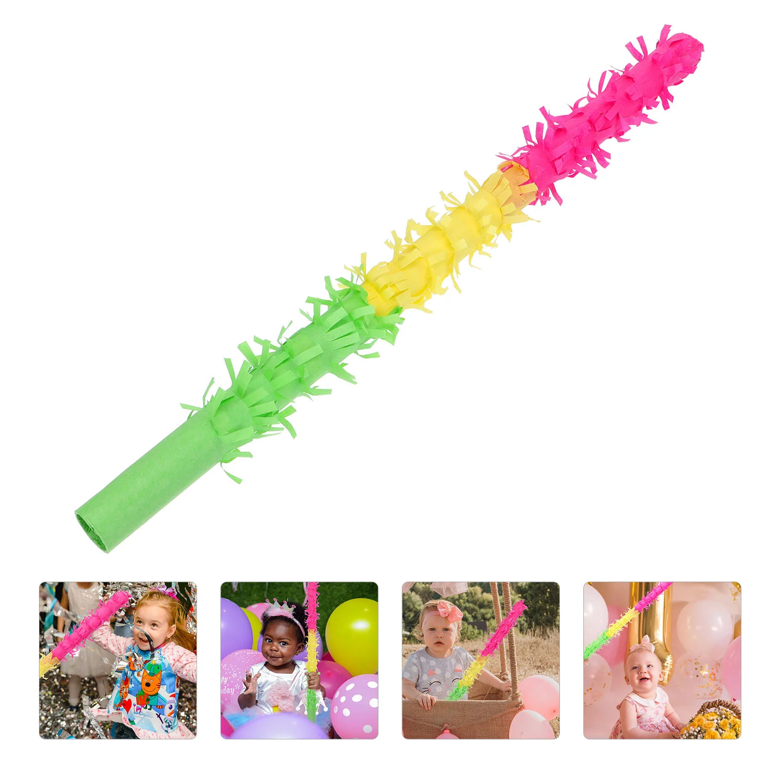 

Game Props Colorful Paper Pinata Stick Birthday Plaything Sticks Party Supplies Kids Funny Children's Candy Toy