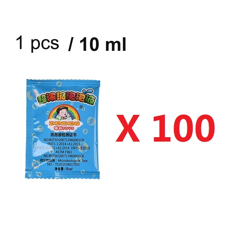 

100Pcs Concentrate Bubbles Liquid Soap Water 10 ml Bubble Gun Accessories Soap Bubble Liquid Bubble Refills 100 Pieces/Pack