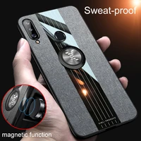 fabric case for samsung a20s a20 car ring holder acrylic soft silicone canvas luxury back phone cover for galaxy a21 a21s a22