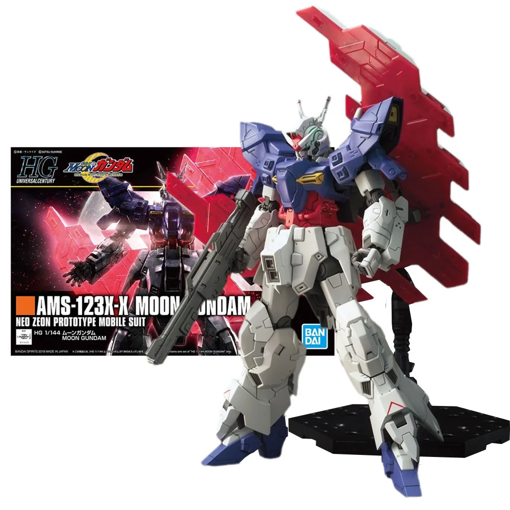 

Bandai Genuine Gundam Model Kit Anime Figure HG 1/144 Moon Gundam Collection Gunpla Anime Action Figures Toys Free Shipping