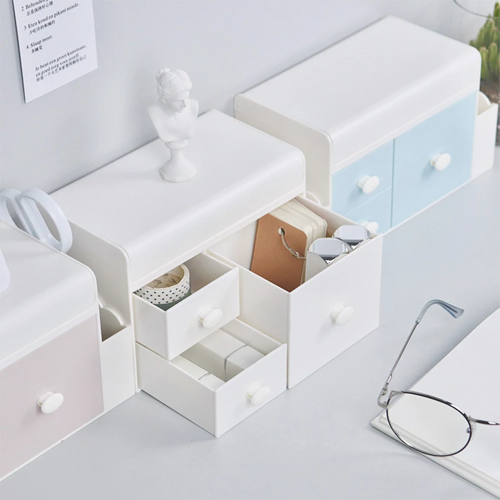 

Desk Storage Holder With Drawer Pencil Storage Box Desktop Stationery Organizer Home School Office Organizer