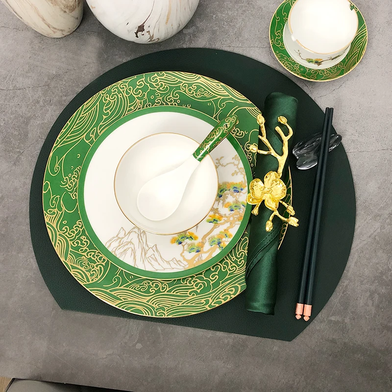 

Китайская посуда для стола, набор тарелок для отеля, ресторана, серия с цветами и птицами, высококачественные керамические тарелки и миски из костяного фарфора
