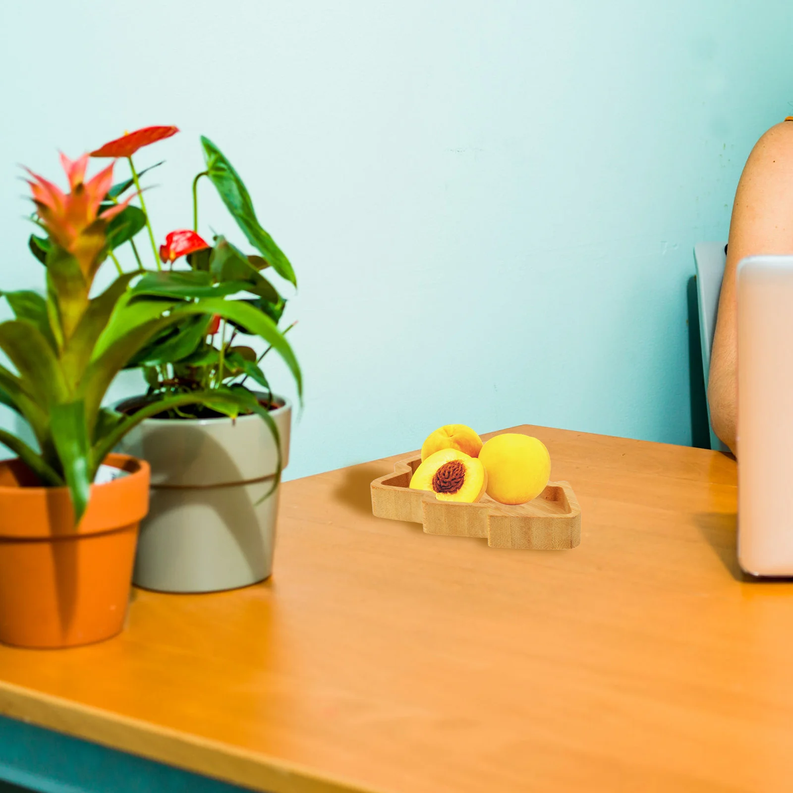 Поднос для рождественской елки бамбуковое сервировочное блюдо тарелка с