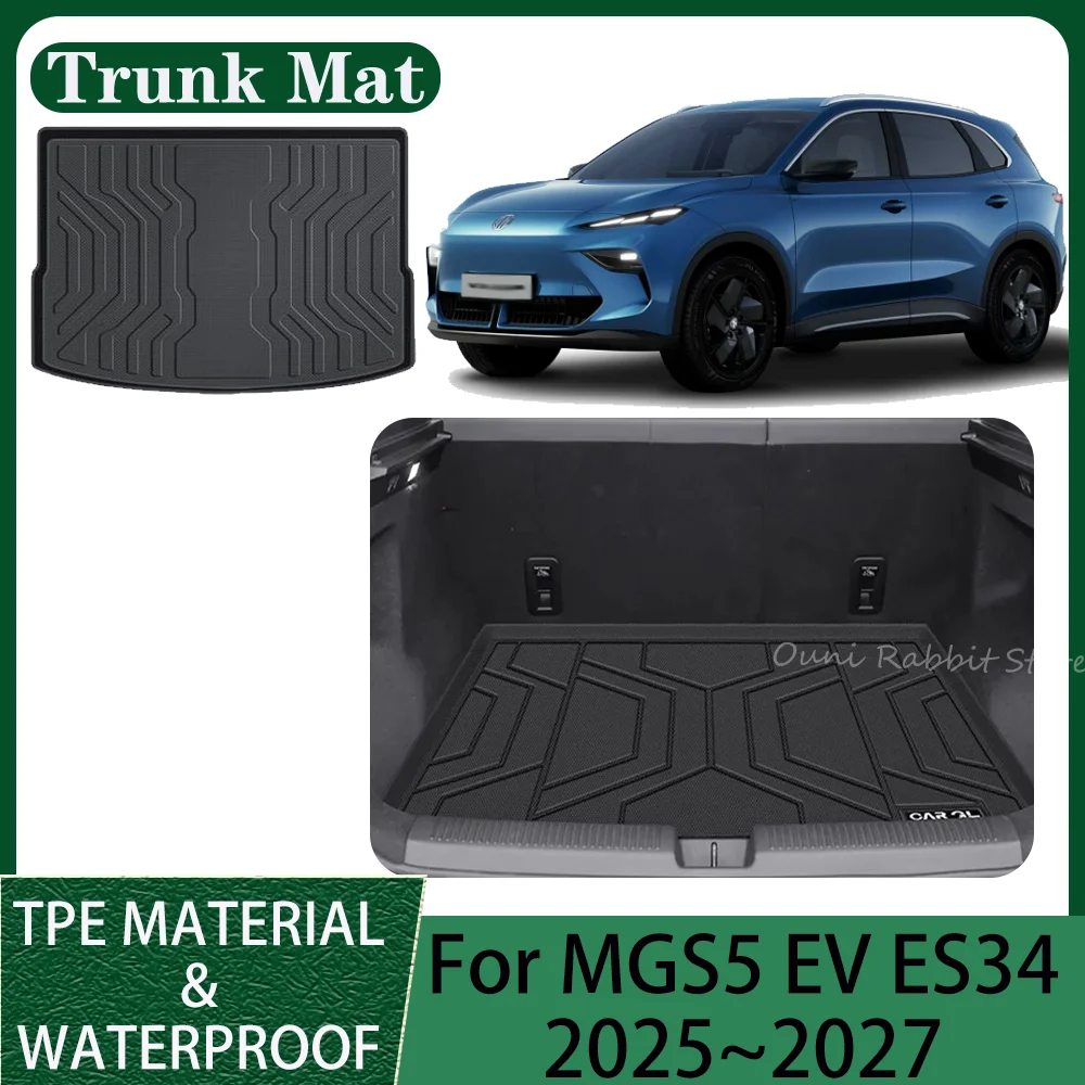 Фото Для MG S5 MGS5 EV ES34 2025~2027 2026: Водонепроницаемый коврик из ТПЭ для багажника и спинки сидений, защита от царапин, аксессуары для интерьера автомобиля №1