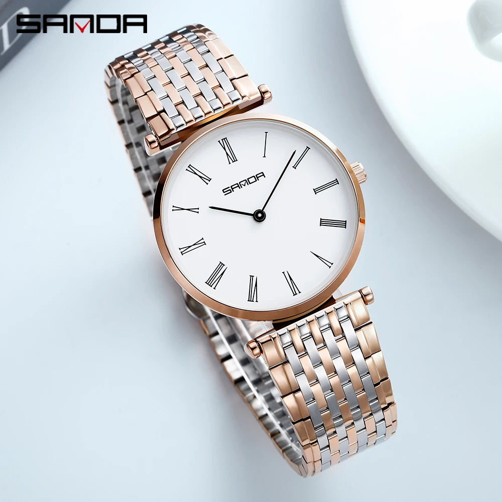 SANDA Couples Watch Waterproof Luxury Original Wristwatch Men Lady Lighter Shockproof Fashion Quartz Wristwatch Couple Girl Gift