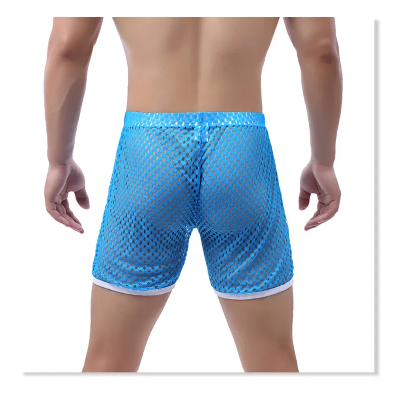Шорты мужские для бега пикантные боксеры с сетчатым верхом дышащая свободная