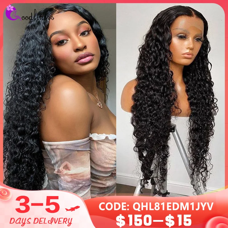 

360 человеческие волосы Water Wave, парик на полной сетке спереди для черных женщин, 32 дюйма, парики на сетке HD, бразильские предварительно выщипанные волосы Remy 150%