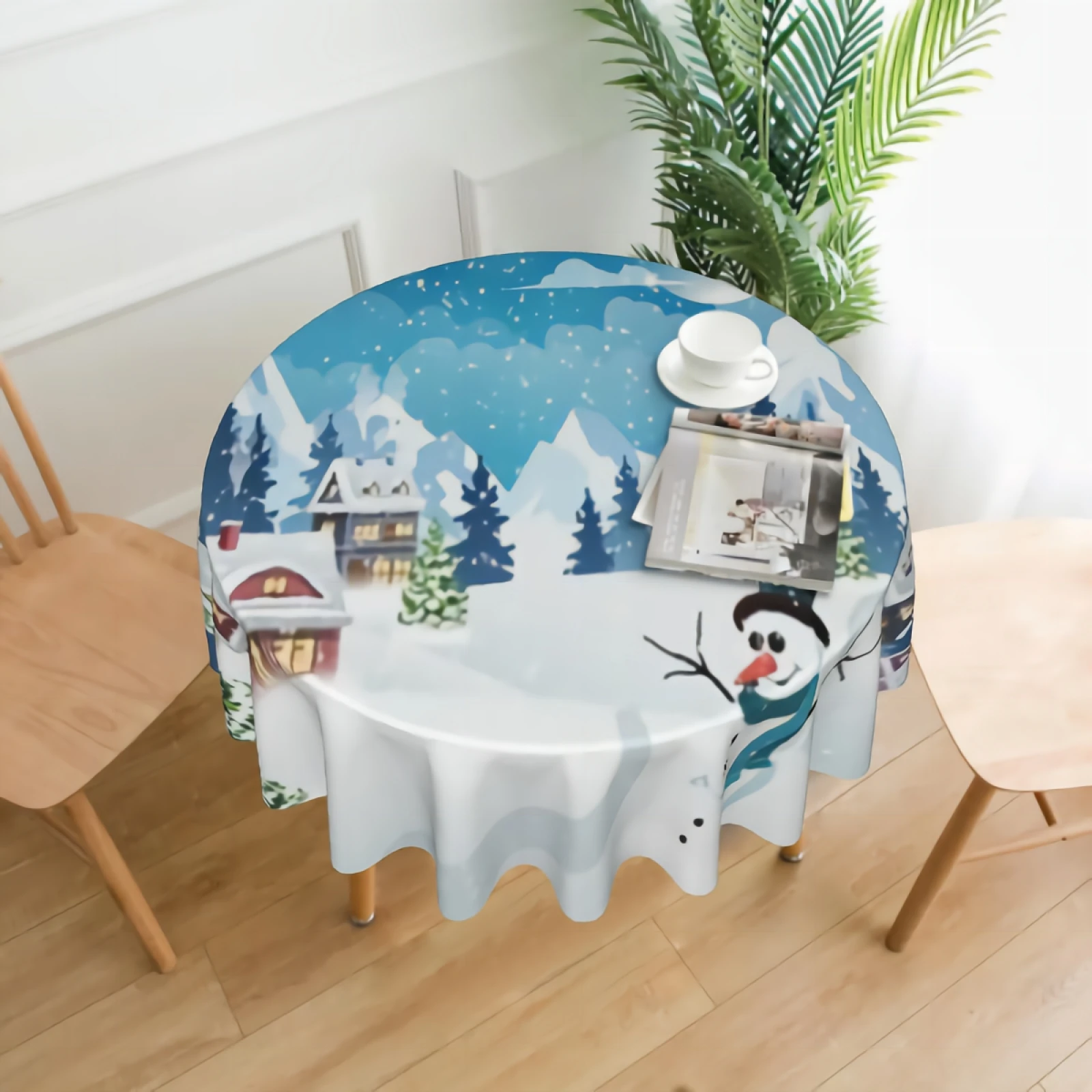 

Winter Table Cover Table Cloth with Waterproof Wrinkle Resistant for Home Kitchen Indoor Outdoor