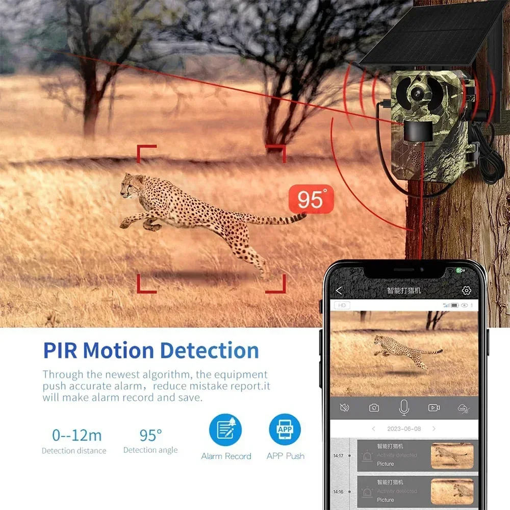 IP66 Охотничья тропа аккумулятор для дикой природы солнечная камера европейский