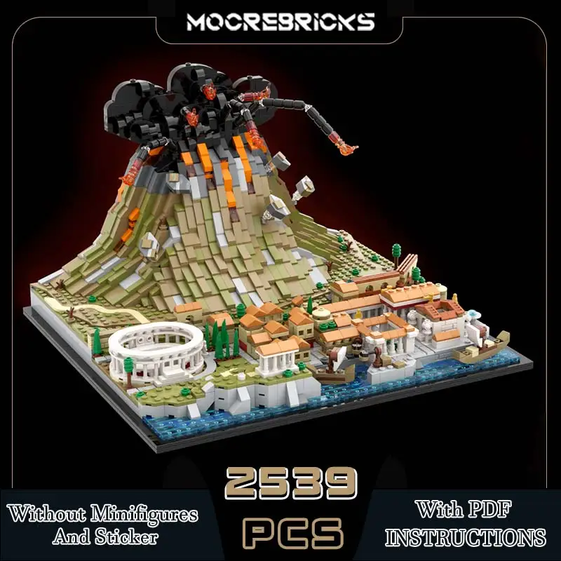 Модульная модель MOC Vesuvius и Помпея для строительства города архитектура ландшафта