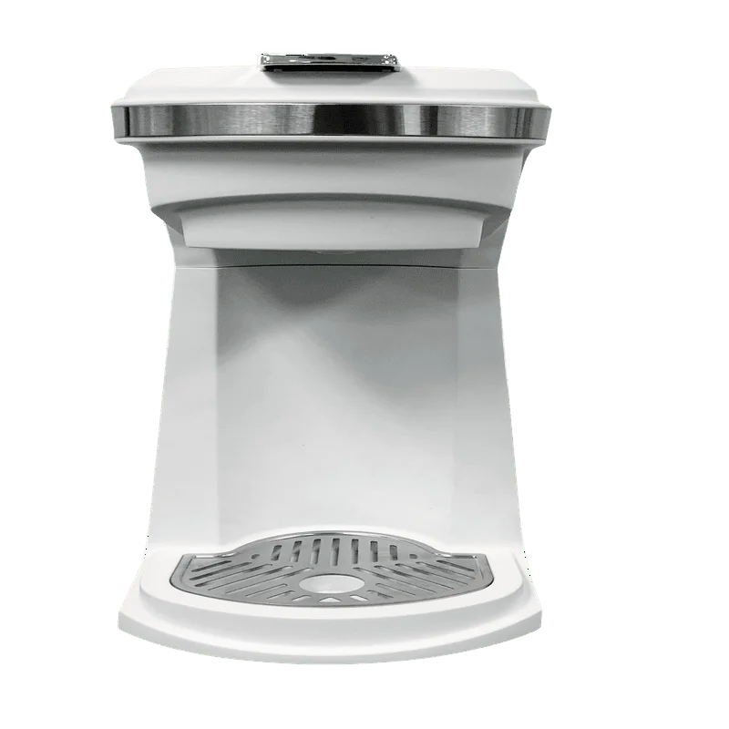 

Stainless Steel 2 In 1 Single Serve K Cup / Ground Coffee Maker, 14oz With Push Button Switch, With Mesh Filter, White