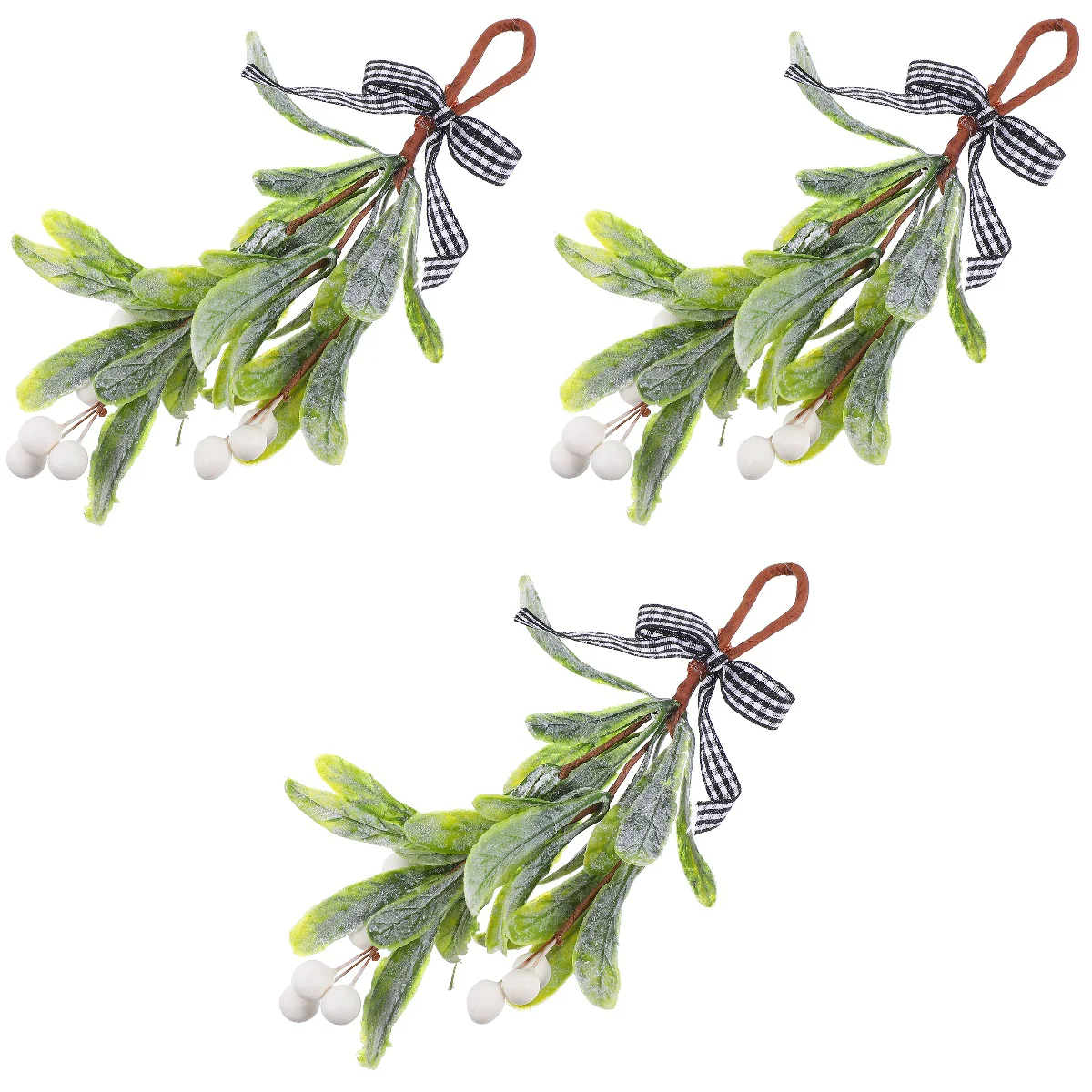 

Mistletoe Artificial Picks Christmas Branches Fake Pickflower Ornament Pine Hanging Frostedornaments Bouquet Stem Faux