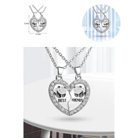 2pcs friendship necklaces chain gift adjustable best friends letter matching women necklaces women necklaces for birthday