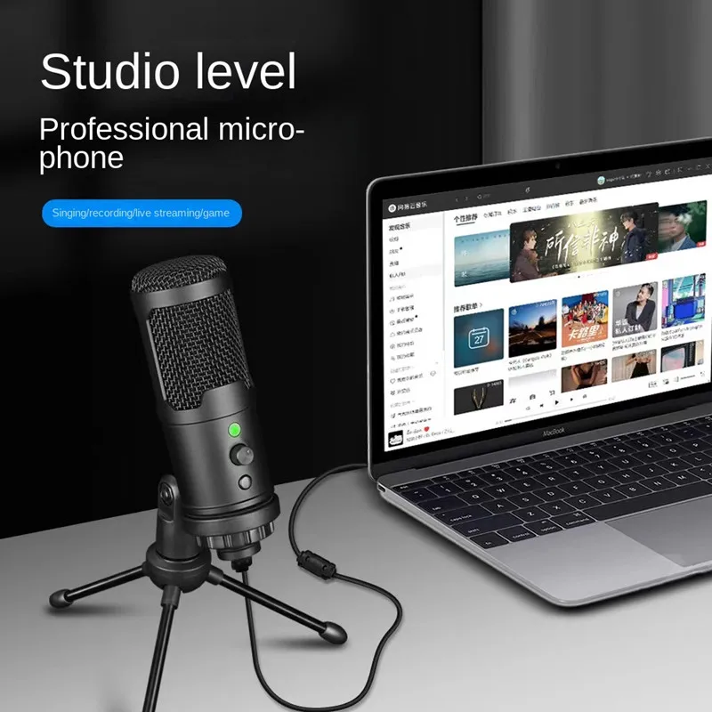 Professional USB Condenser Microphones Laptop Singing Gaming Streaming Recording Studio YouTube Video  voice changer