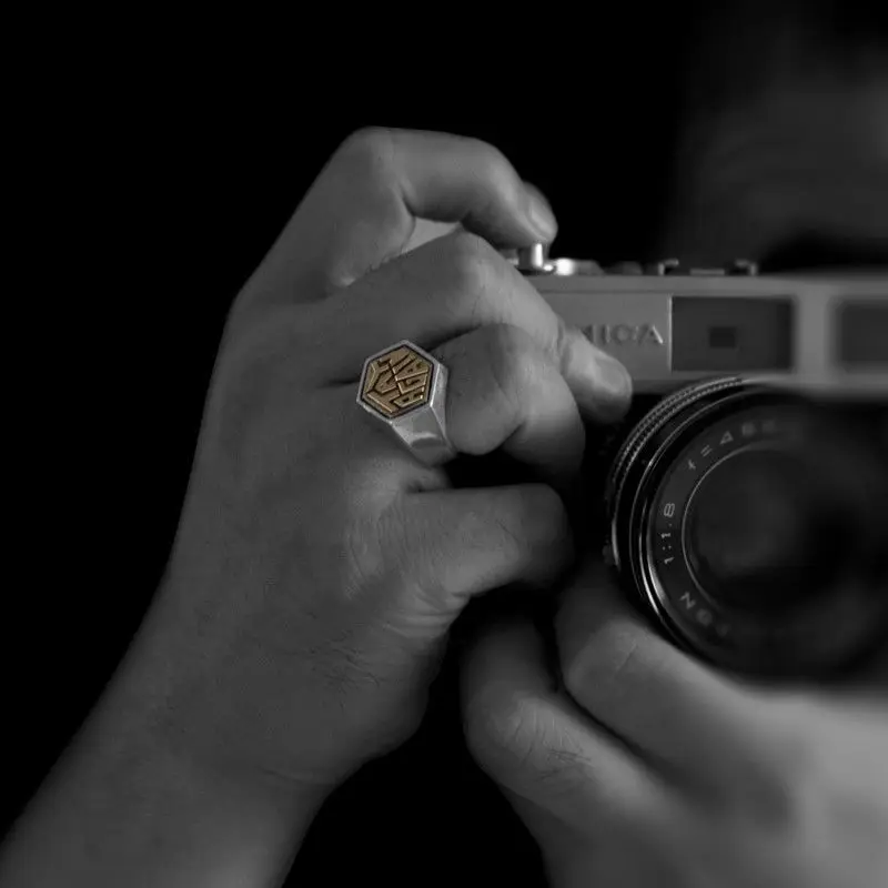 New Handmade Original Opening Ring Personality Inspirational Index Finger Men Wide Inspiration Trend Domineering Jewelry |
