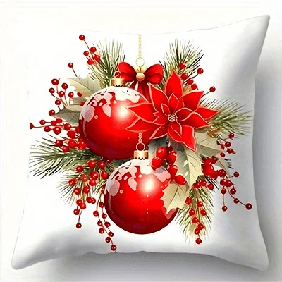 

Рождественские наволочки с цветочным рисунком, полиэстер велюр