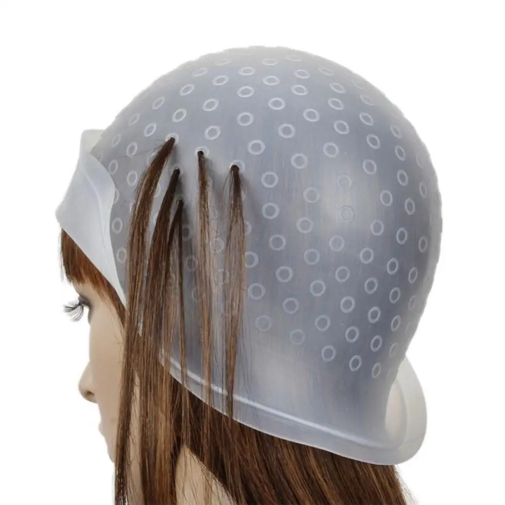 

1 Set Reusable Hair Colouring Highlighting Dye Cap With Hooks Frosting Tipping Color Styling Professional Tools High Quality
