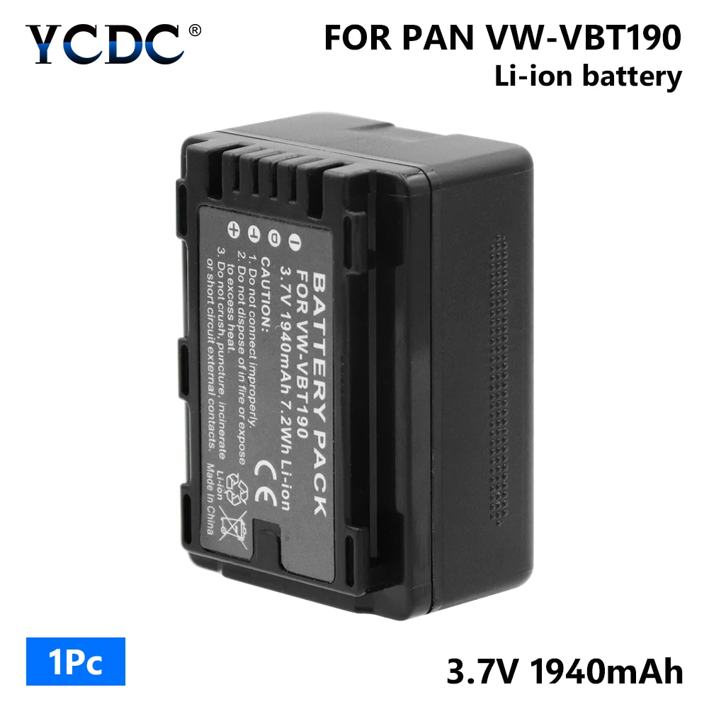 

VW-VBT190 Camera Battery For Panasonic HC-VXF999 VXF990 VX870 VX980 VX1K VX981