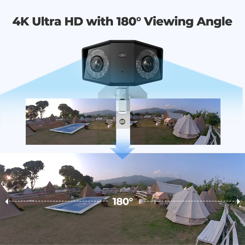 Reolink Duo 2 poe камера 4k с двумя объективами защита для улицы безопасность человека