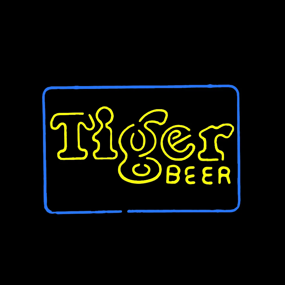 

Tiger Beer Neon Sign Light Custom Handmade Real Glass Tube Bar KTV Store Motel Party Drinks Home Decoration Display Lamp 17"X14"