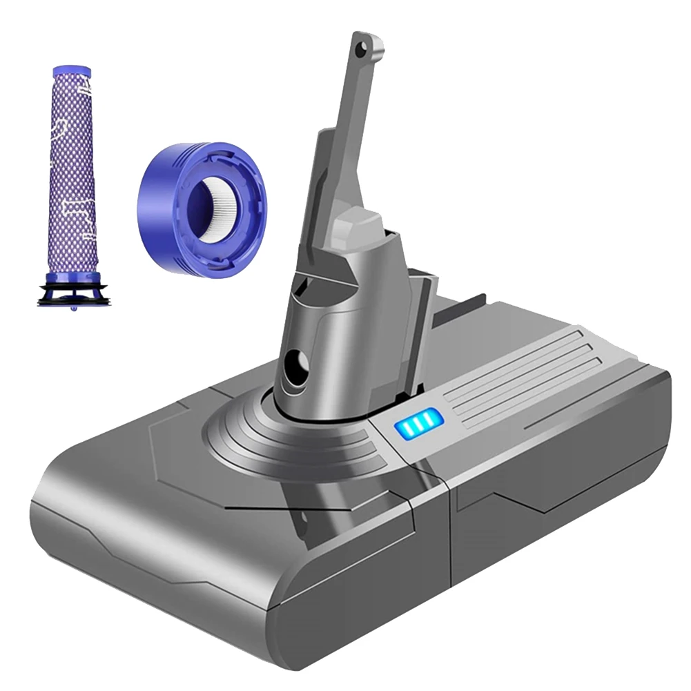 21 6 В адаптер батареи V8 + предварительный фильтр замена заднего фильтра для