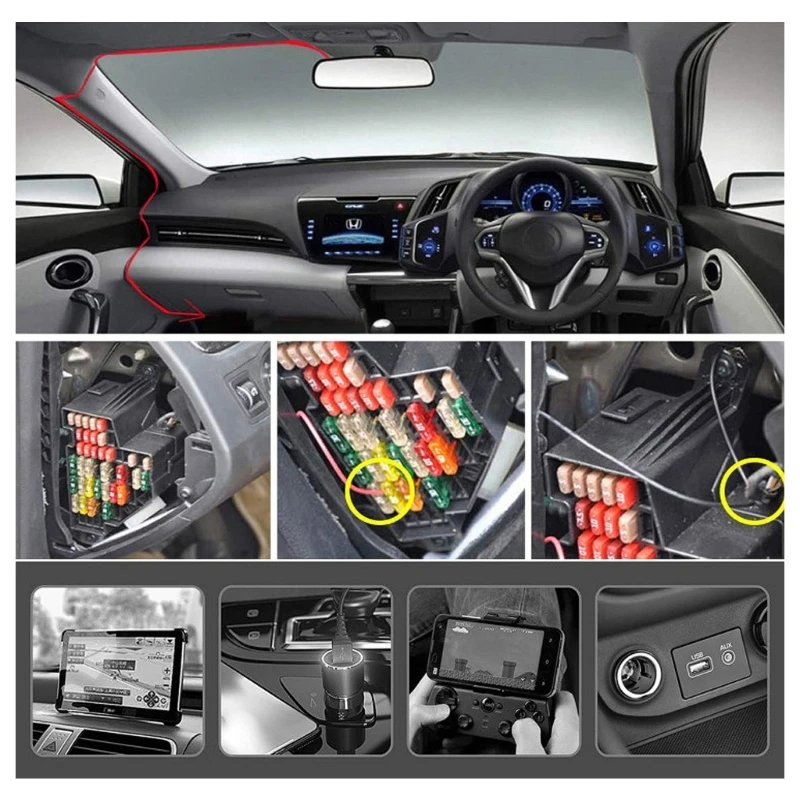 Кабель для автомобильной зарядки с жестким проводом Type-C 12V 24V до 5V 2A