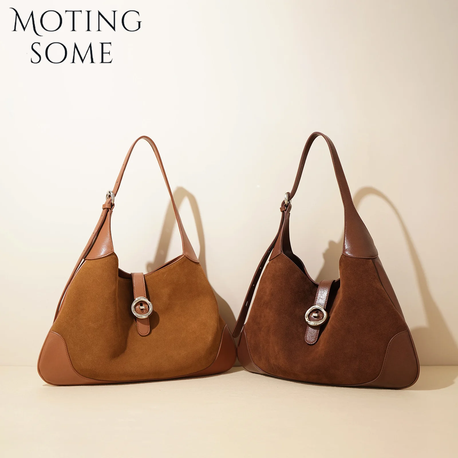 Motingsome замшевая кожаная сумка-тоут женская сумка-седло роскошные осенние