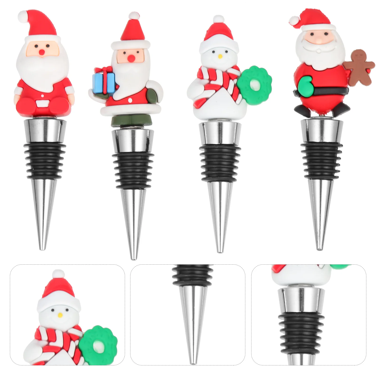 

Stopper Bottle Cork Christmas Champagne Plug Santa Cap Stoppers Beveragereusable Plugs Saver Sealing Supplies Snowman Red Year
