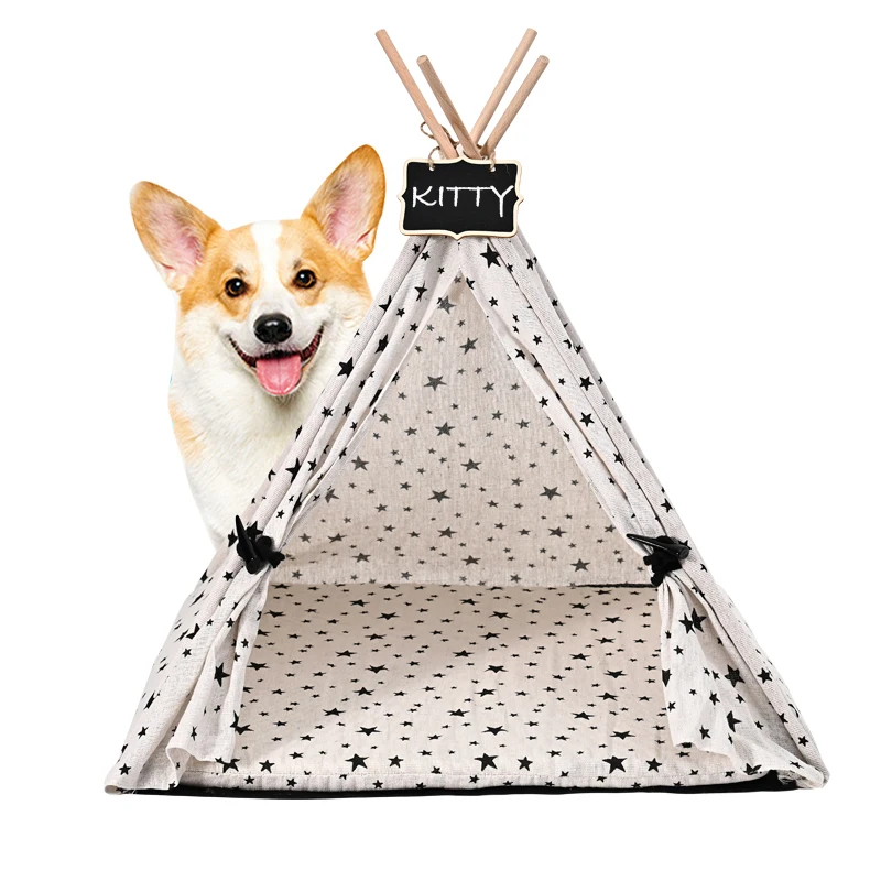 

Pet cat Tent with Removable Cushion Dog Cave House Portable Folding Teepee for Cats Puppy Doggy Indoor Outdoor Casa de Gatos
