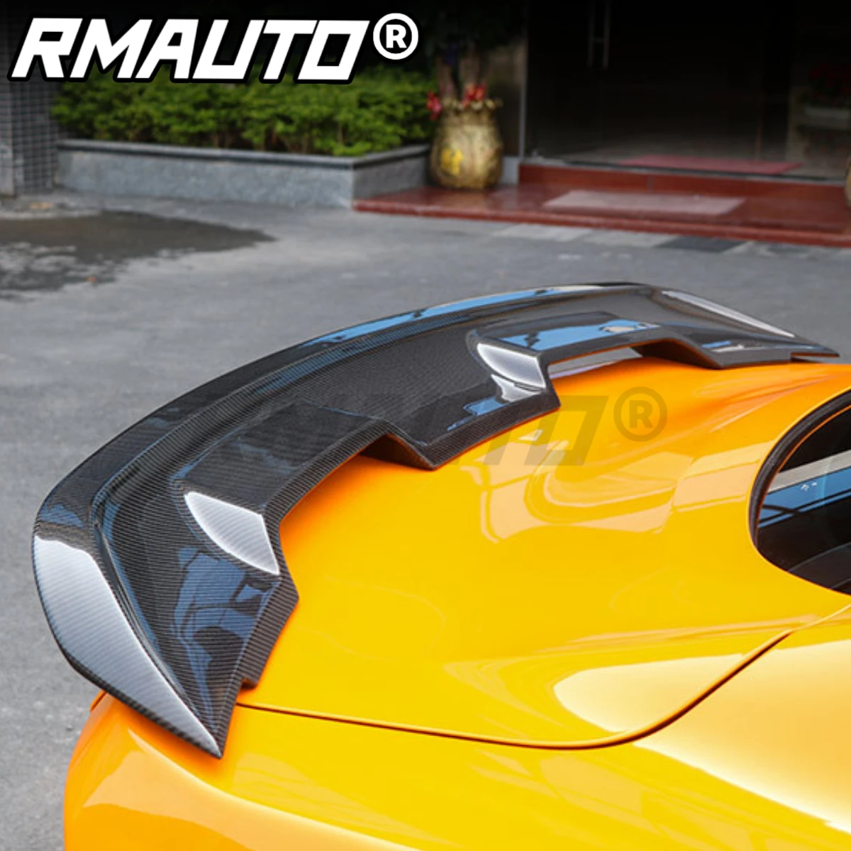 

RMAUTO Real Carbon Fiber GT500 Style Car Rear Trunk Spoiler Wing For Ford Mustang 2015-2021 Rear Spoiler Wing Car Accessories