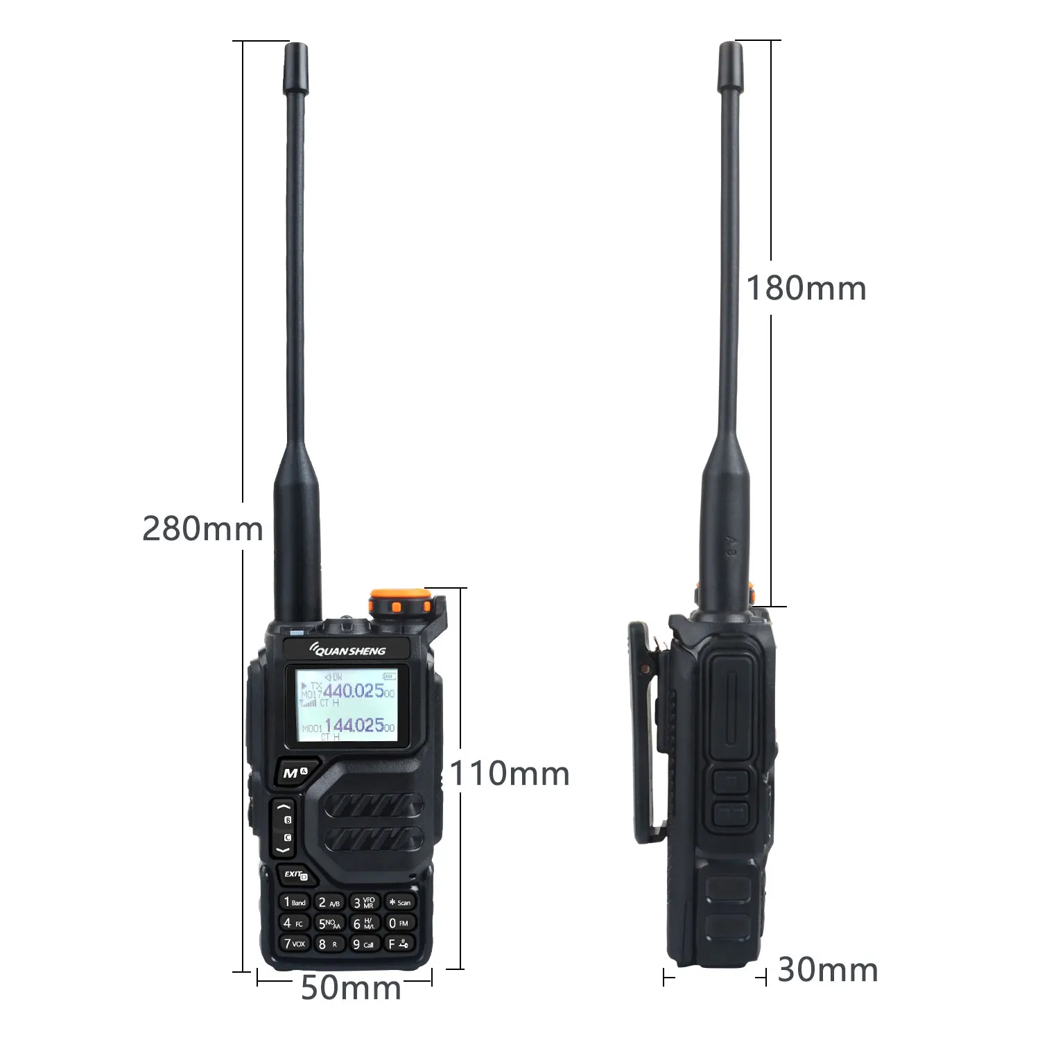 50-600МГц Приемопередатчик Walkie Talkie UV-K5 Quansheng VHFUHF 136-174МГц 400-470МГц TX Оба DTMF VOX FM Air Band Беспроводное копирование частот радиостанции.