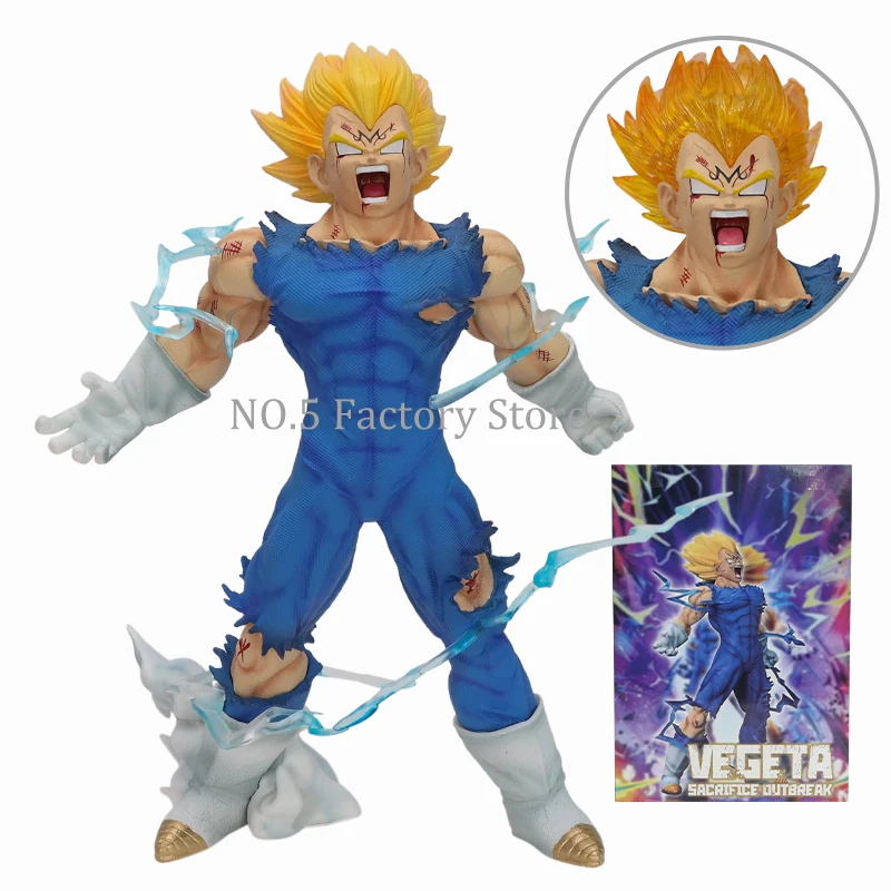 

New Dragon Ball Z Majin Vegeta Action Figure Vegeta Heads with LED Light Anime Ultra Ego Figurine PVC Statue Model Doll Toy Gift